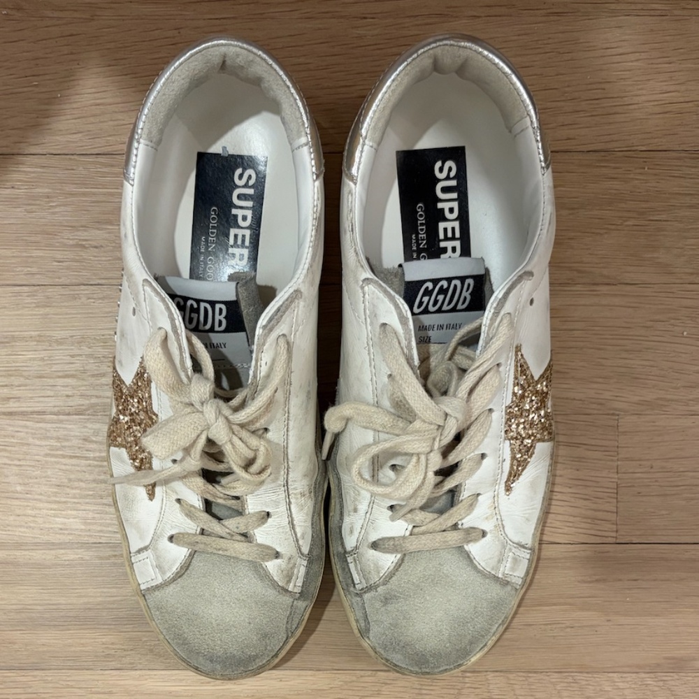 Golden Goose Deluxe Brand Super-Star sneakers in white leather